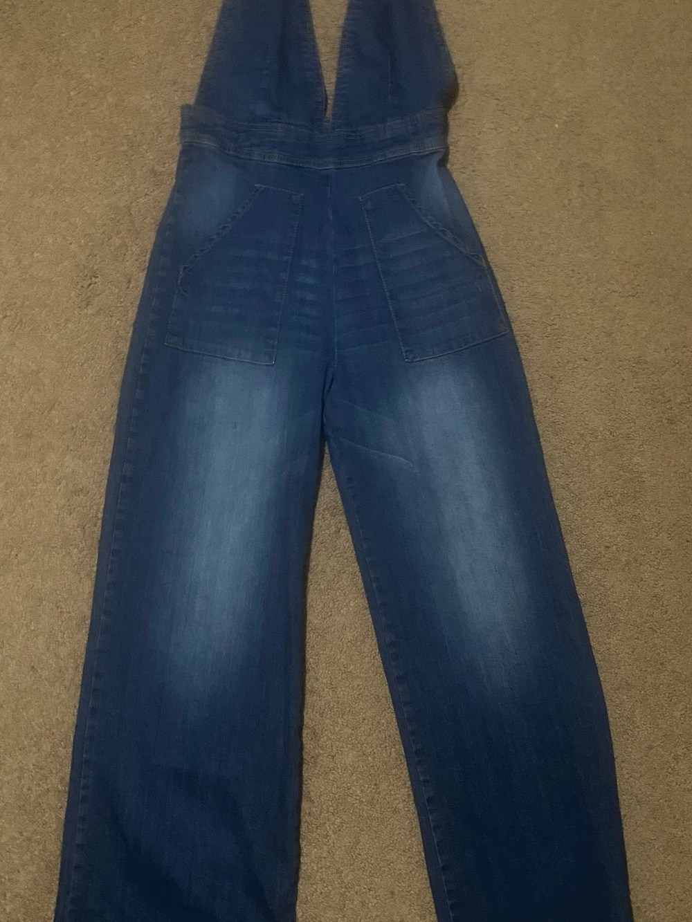 Dollhouse Blue Denim Wide-Leg Jumpsuit with Patch Pockets - Picture 3 of 11